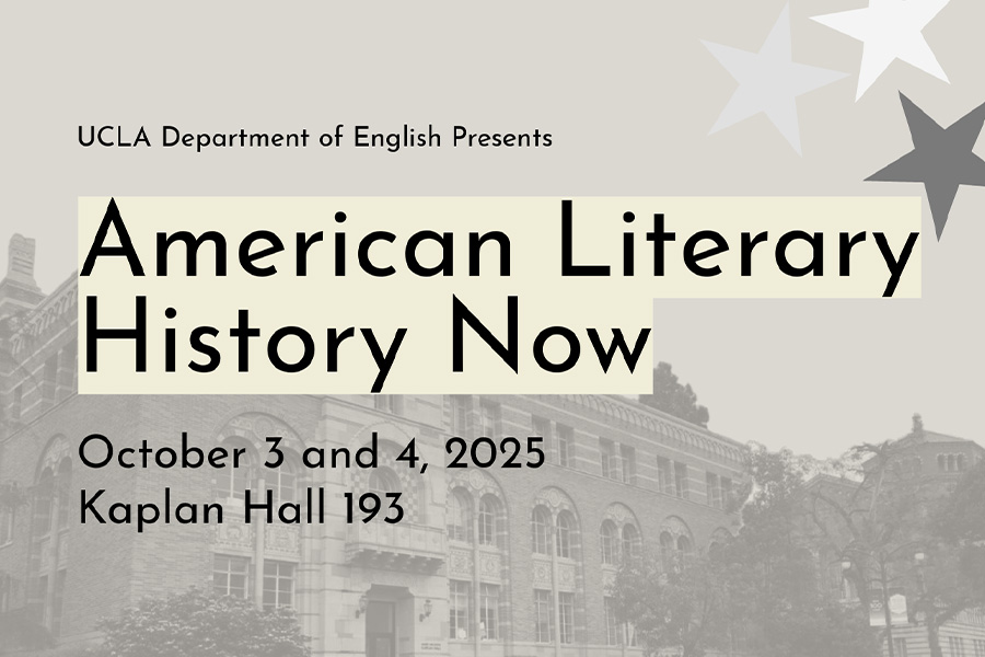 Photo of Kaplan Hall along with stars and text that reads the title and date of the event.