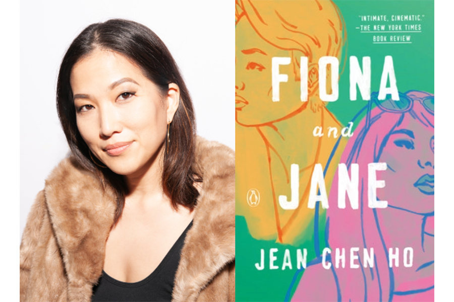 Photo of author alongside the cover of their book.