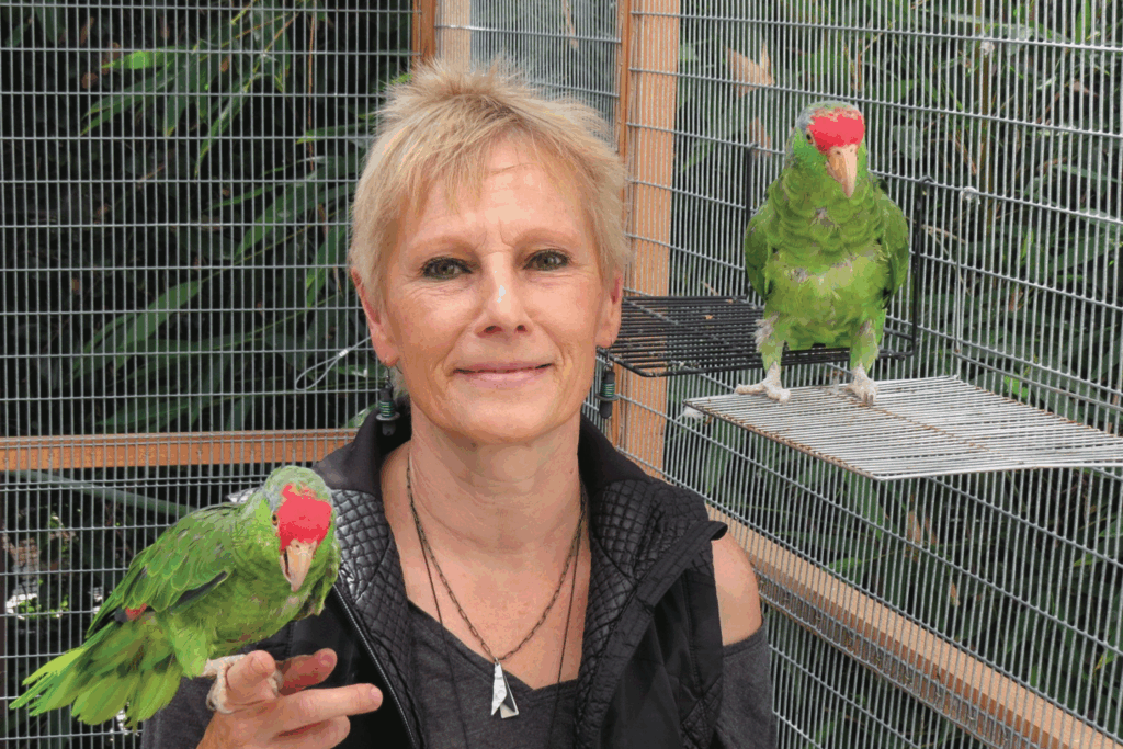 Photo of Heise with birds.
