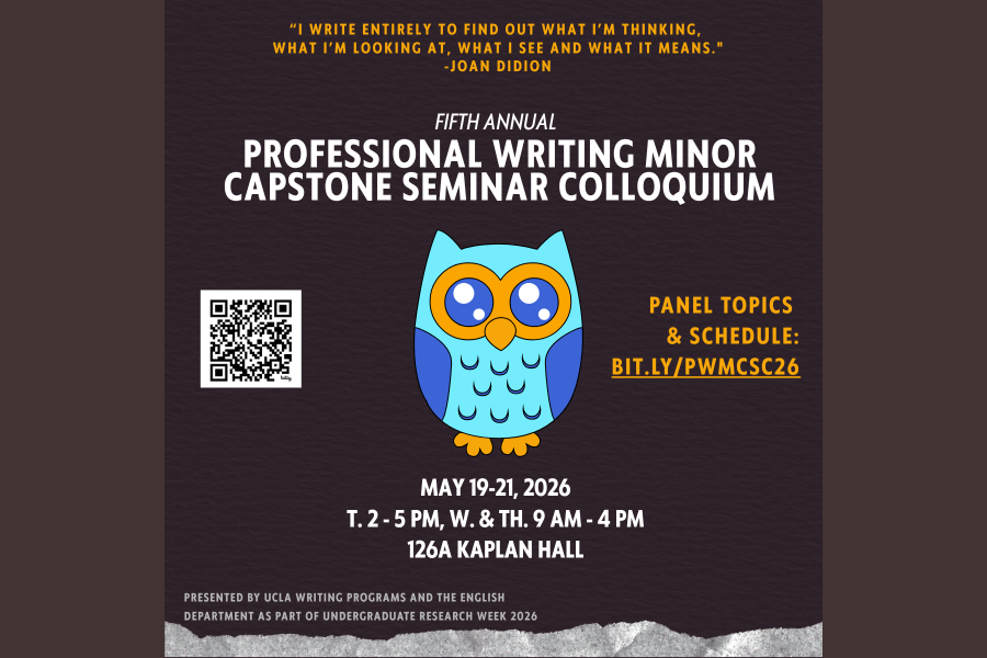 Image of a blue owl with text describing event.