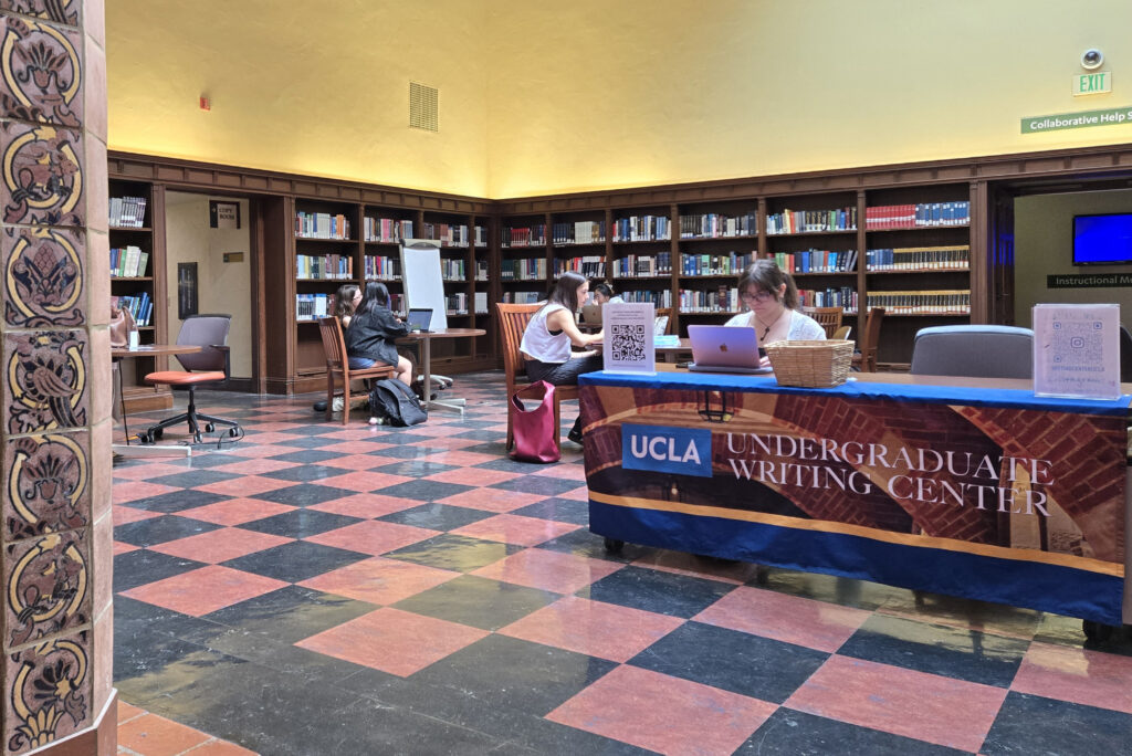 The Undergraduate Writing Center in session at Powell Library.